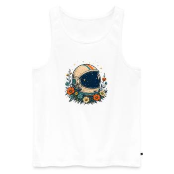 Kosmosblumen Astronauten Helm - Männer Premium Bio Tank Top - Weiß - Vorne - Michal (187cm)