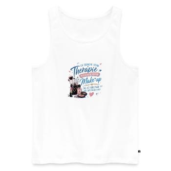 Ich brauche Make-up statt Therapie - Männer Premium Bio Tank Top - Weiß - Vorne - Michal (187cm)
