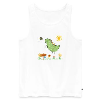 Dino Garden Green Kids - Men's Premium Organic Tank Top - white - Front - Michal (187cm)