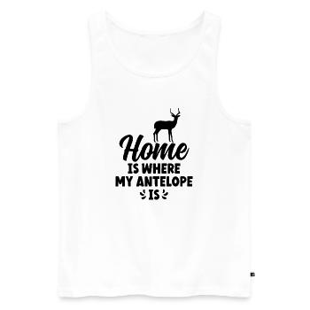 Antilope Silhouette Spruch - Männer Premium Bio Tank Top - Weiß - Vorne - Michal (187cm)