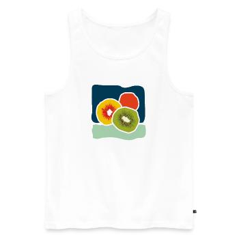 Colorful Kiwis – Fruity Pop Illustration - Men's Premium Organic Tank Top - white - Front - Michal (187cm)