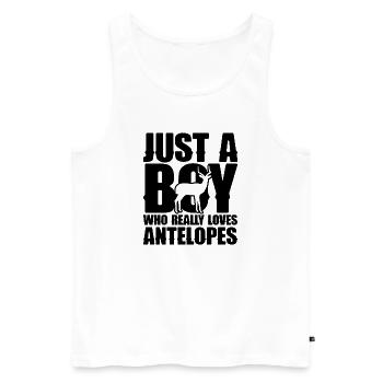Antilope Silhouette Lustiger Spruch - Männer Premium Bio Tank Top - Weiß - Vorne - Michal (187cm)