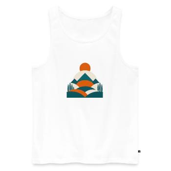 Minimalistisches Geo Landschafts Design  - Männer Premium Bio Tank Top - Weiß - Vorne - Michal (187cm)