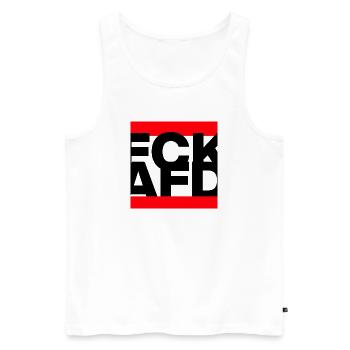 FCK AFD, NIE WIEDER IST JETZT, NO NZS, NO AFD - Männer Premium Bio Tank Top - Weiß - Vorne - Michal (187cm)