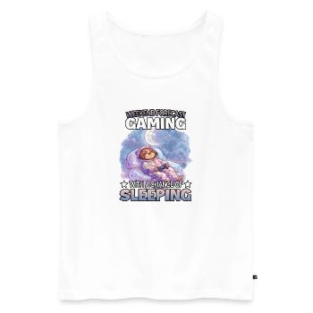 Mode veille du week-end Gaming Sloth - Débardeur bio Premium Homme - blanc - Devant - Michal (187cm)