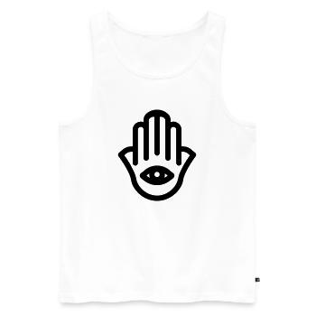 hand of Fatma Hamsa - Men's Premium Organic Tank Top - white - Front - Michal (187cm)