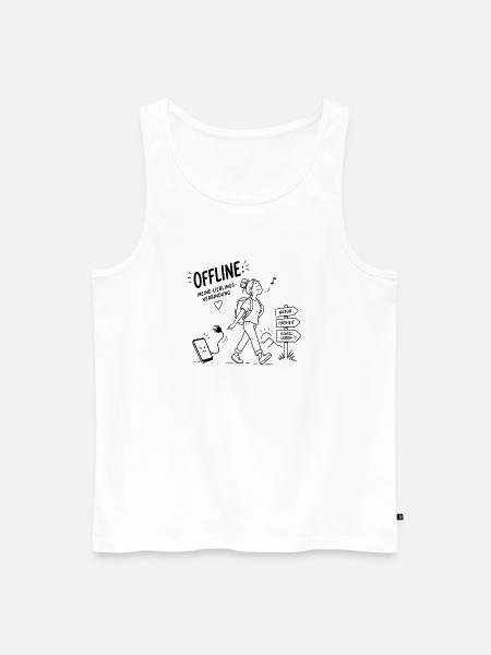 Offline Abenteuer Wanderin Pfadzeichen - Männer Premium Bio Tank Top - Weiß