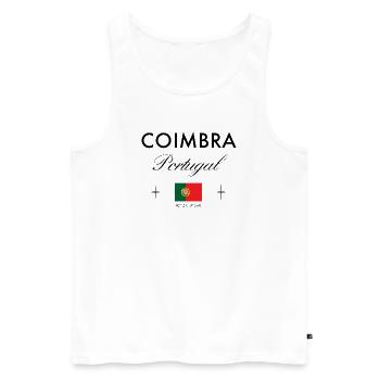 Coimbra Portugal Koordinaten Reise Souvenir - Männer Premium Bio Tank Top - Weiß - Vorne - Michal (187cm)