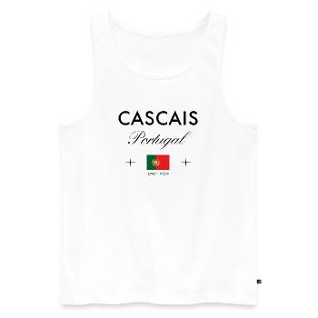 Cascais Portugal Koordinaten Reise Souvenir - Männer Premium Bio Tank Top - Weiß - Vorne - Michal (187cm)