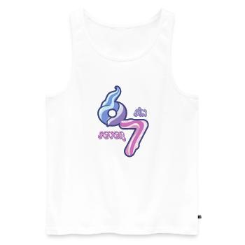 Candy Swirl 67 meme Neon Doodle - Men's Premium Organic Tank Top - white - Front - Michal (187cm)