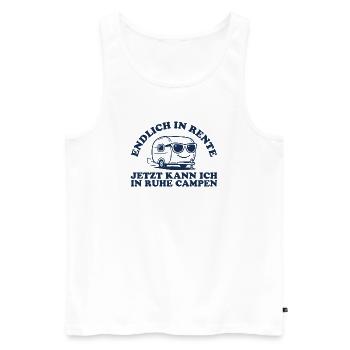Rente in Ruhe Campen Retro Wohnwagen - Männer Premium Bio Tank Top - Weiß - Vorne - Michal (187cm)