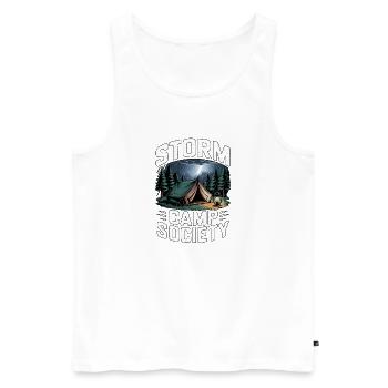 Storm Camp Society Camping - Männer Premium Bio Tank Top - Weiß - Vorne - Michal (187cm)