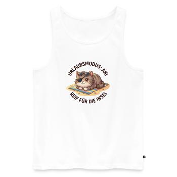 Kater Urlaubsmodus Insel Spruch - Männer Premium Bio Tank Top - Weiß - Vorne - Michal (187cm)