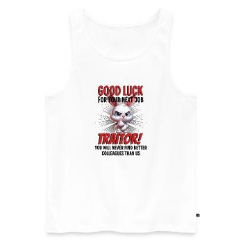 Lustiger Abschiedskollege - Männer Premium Bio Tank Top - Weiß - Vorne - Michal (187cm)