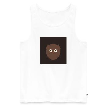 Minimalistische Eule auf Schwarz - Männer Premium Bio Tank Top - Weiß - Vorne - Michal (187cm)