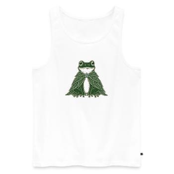 Farnumhangfrosch Cottagecore Volkskunst - Männer Premium Bio Tank Top - Weiß - Vorne - Michal (187cm)