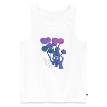 Neon Lices : Paysage onirique de Saint-Tropez - Art moderne - Débardeur bio Premium Homme - blanc - Devant - Michal (187cm)