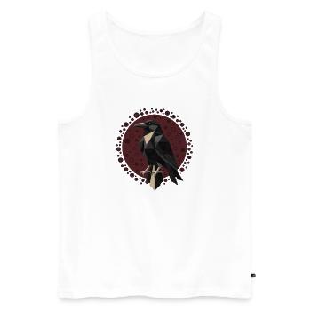 Dark Raven Symbol Graphic Shirt - Men's Premium Organic Tank Top - white - Front - Michal (187cm)