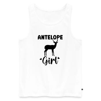 Silhouette du safari antilope - Débardeur bio Premium Homme - blanc - Devant - Michal (187cm)