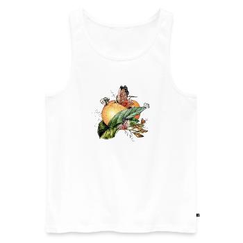 Butterflies on an orange - Men's Premium Organic Tank Top - white - Front - Michal (187cm)