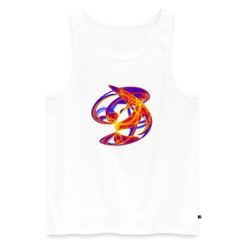 Feuerbahn – Chaos Kunst - Männer Premium Bio Tank Top - Weiß - Vorne - Michal (187cm)