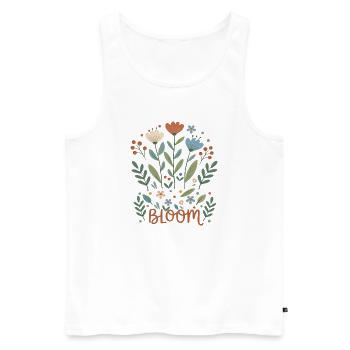 Bloom Blütenzauber Floral - Männer Premium Bio Tank Top - Weiß - Vorne - Michal (187cm)