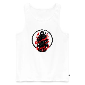 Flame warriors in the shadows - Men's Premium Organic Tank Top - white - Front - Michal (187cm)