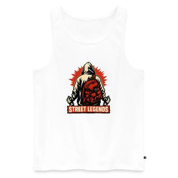 Street Legends Pullover Hoodie Motif - Men's Premium Organic Tank Top - white - Front - Michal (187cm)