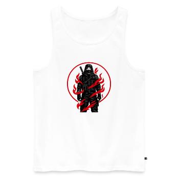 Flame Knight in the Shadows - Men's Premium Organic Tank Top - white - Front - Michal (187cm)
