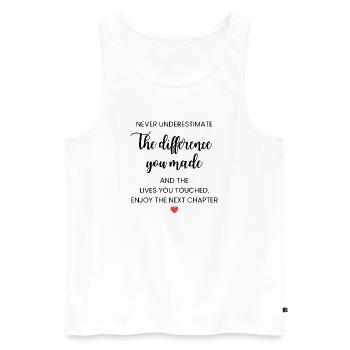 Never Underestimate the Difference You Made  - Men's Premium Organic Tank Top - white - Front - Michal (187cm)