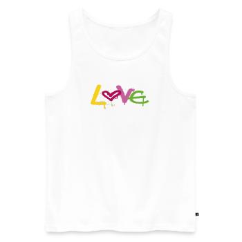 Pride Graffiti Liebe - Männer Premium Bio Tank Top - Weiß - Vorne - Michal (187cm)
