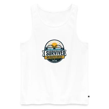 Ich habe Merwedebrug 2026 überlebt - Männer Premium Bio Tank Top - Weiß - Vorne - Michal (187cm)
