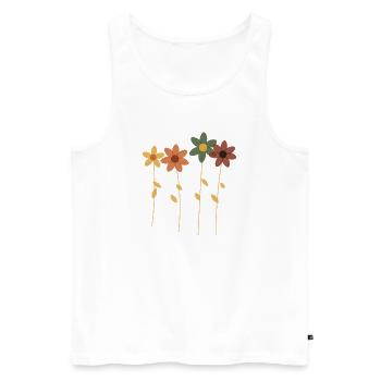Retro Flowers in Row - Men's Premium Organic Tank Top - white - Front - Michal (187cm)