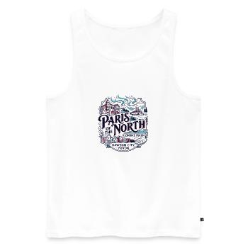 Paris du Nord, Dawson City, Yukon - Débardeur bio Premium Homme - blanc - Devant - Michal (187cm)