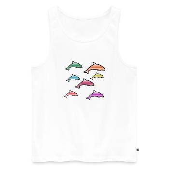 Dolphins - Men's Premium Organic Tank Top - white - Front - Michal (187cm)