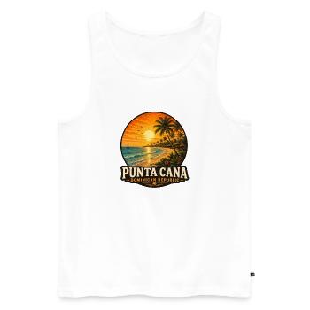 Punta Cana Dominican Republic Caribbean Holidays - Men's Premium Organic Tank Top - white - Front - Michal (187cm)