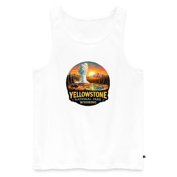 Yellowstone National Park Adventure Nature - Men's Premium Organic Tank Top - white - Front - Michal (187cm)