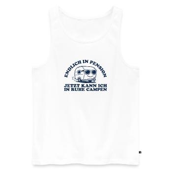 Pension in Ruhe Campen Retro Wohnwagen - Männer Premium Bio Tank Top - Weiß - Vorne - Michal (187cm)