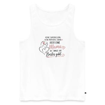 Mama mit Herz – Beste Mama - Männer Premium Bio Tank Top - Weiß - Vorne - Michal (187cm)