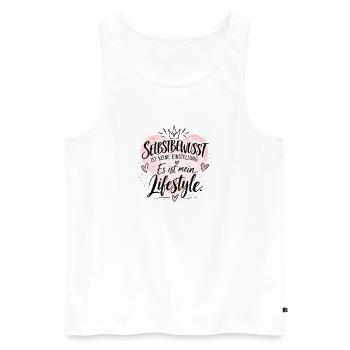 Selbstbewusstes Lifestyle-Herz - Männer Premium Bio Tank Top - Weiß - Vorne - Michal (187cm)