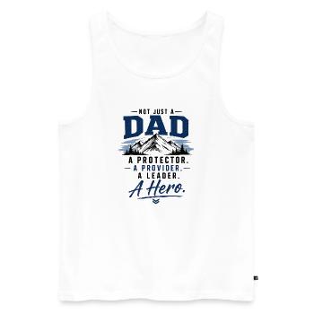 Vaterheld: Beschützer und Versorger - Männer Premium Bio Tank Top - Weiß - Vorne - Michal (187cm)