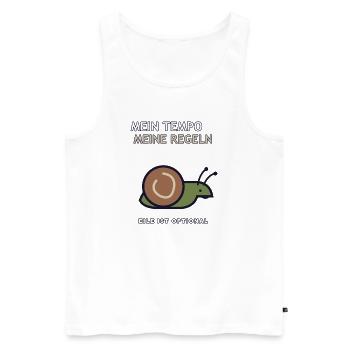 Mein Tempo, meine Regeln - Männer Premium Bio Tank Top - Weiß - Vorne - Michal (187cm)