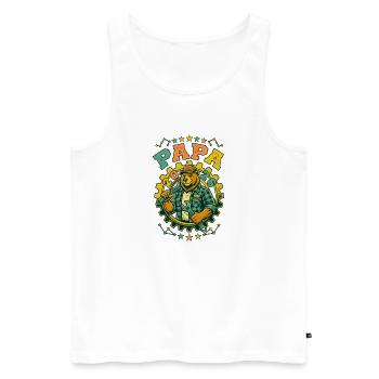 Future Dad 2026 Retro DIY Bear - Men's Premium Organic Tank Top - white - Front - Michal (187cm)