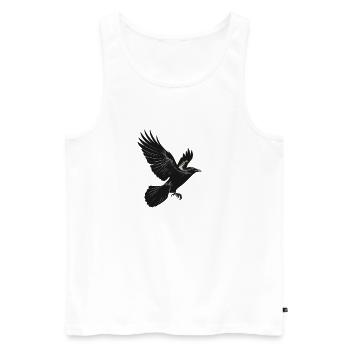 Crow - Men's Premium Organic Tank Top - white - Front - Michal (187cm)