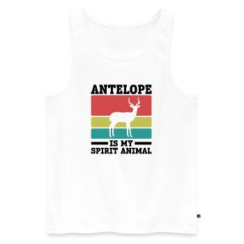 Esprit Antilope Animal Humour Vintage - Débardeur bio Premium Homme - blanc - Devant - Michal (187cm)