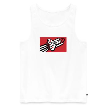 Graffiti graphique de la navette spatiale - Débardeur bio Premium Homme - blanc - Devant - Michal (187cm)