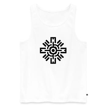 Aztec sun - Men's Premium Organic Tank Top - white - Front - Michal (187cm)