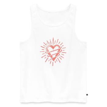Heart - Men's Premium Organic Tank Top - white - Front - Michal (187cm)