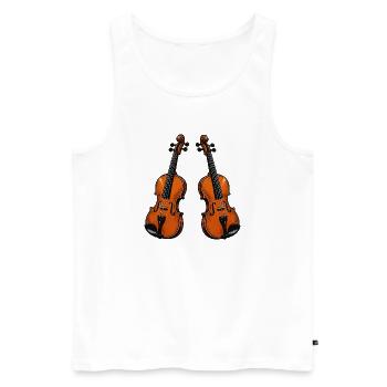 Violin Violin - Men's Premium Organic Tank Top - white - Front - Michal (187cm)