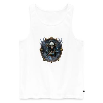 Blue Mystic with Ornate Wings - Men's Premium Organic Tank Top - white - Front - Michal (187cm)